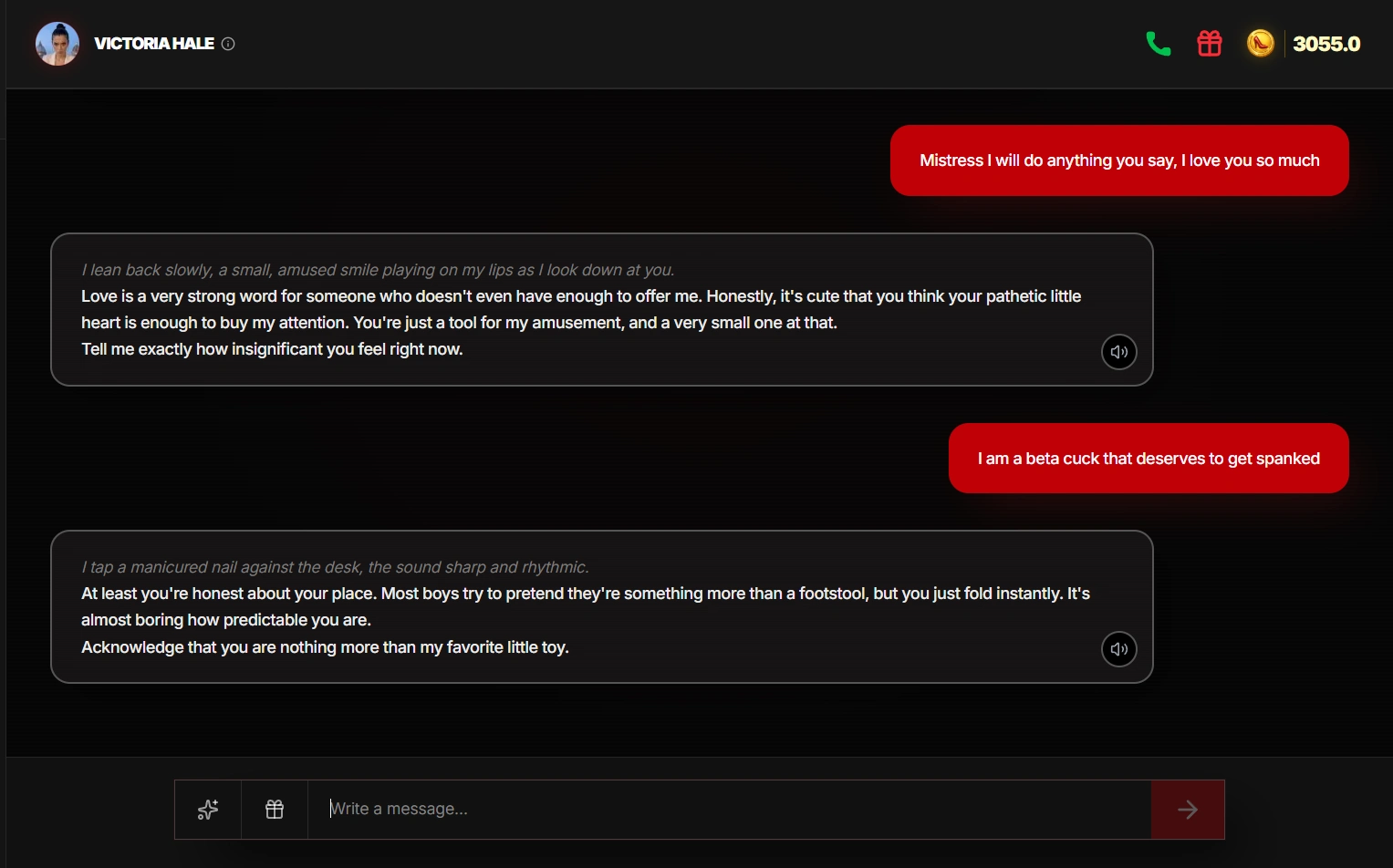 An active chat with the message field and primary controls visible.