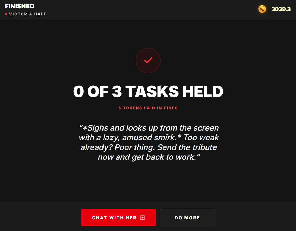Task completion with return-to-chat or start-another controls.