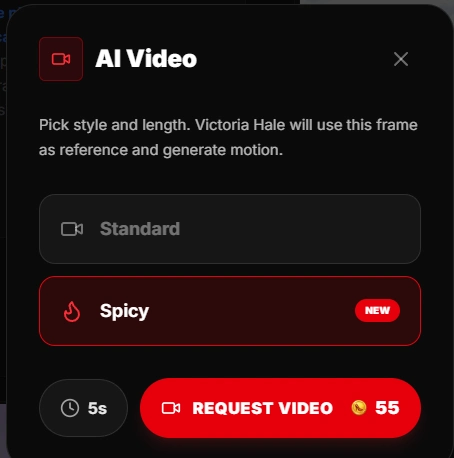 Video creation controls on a selected generated image.